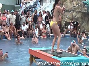 Fun Loving Girls Partying Naked at Pool Party Dante's Club Key West